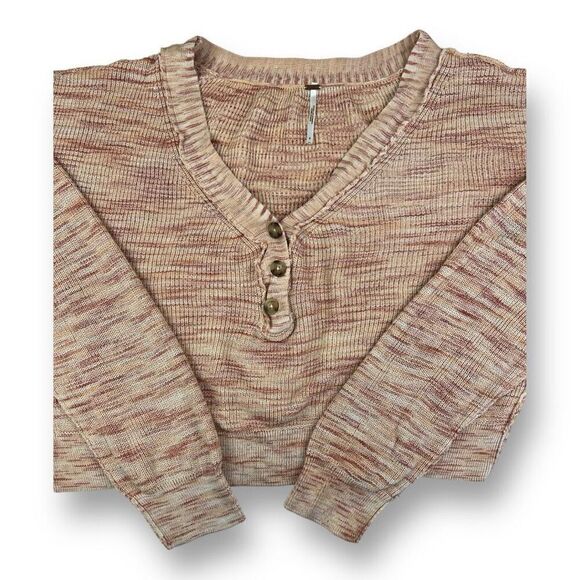 Free People Oversized Mercury Henley Pullover Size Small - Picture 2 of 6